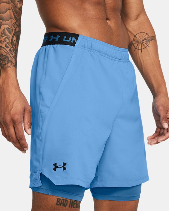 Men's UA Vanish Woven 2-in-1 Shorts in Blue image number 3